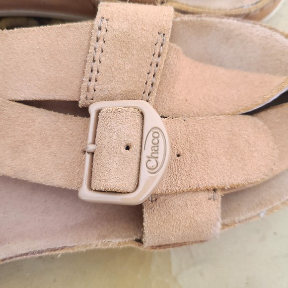 Chaco Wayfarer US 11 Tan Brown Soft Leather Strappy Sandals Boho Casual Beachy - Picture 6 of 10